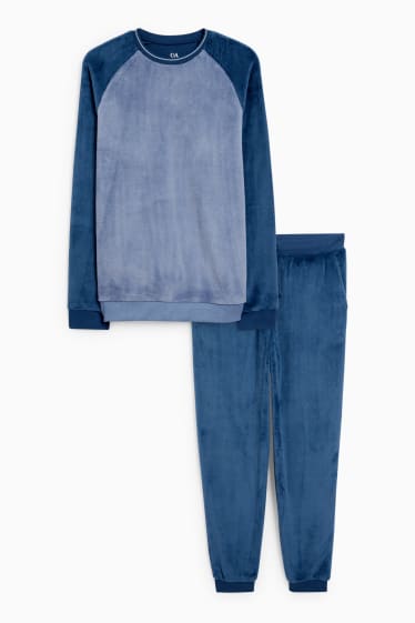 Uomo - Pigiama invernale - blu scuro