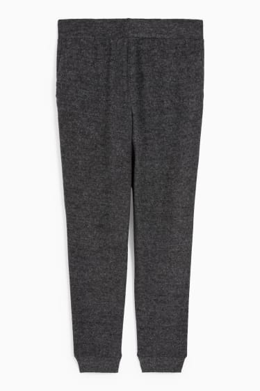 Women - Basic knitted trousers - dark gray melange
