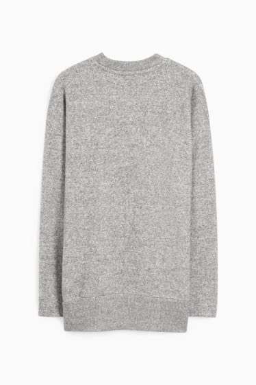 Damen - Basic-Pullover - hellgrau-melange
