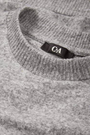 Damen - Basic-Pullover - hellgrau-melange