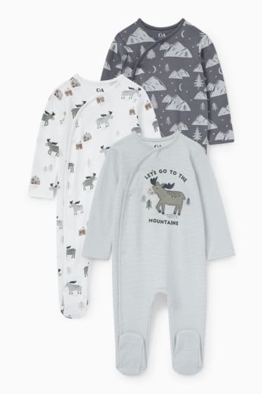 Nadó nen - Paquet de 3 - pijama per a nadó - blanc/gris