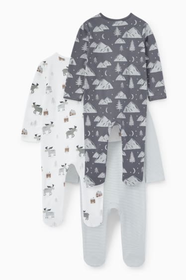 Nadó nen - Paquet de 3 - pijama per a nadó - blanc/gris