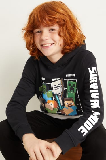 Kinder Buben - Minecraft - Hoodie - schwarz
