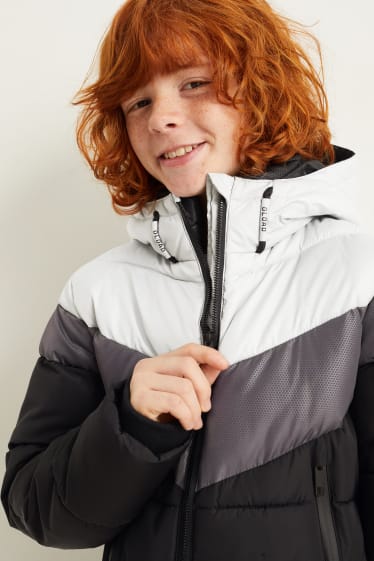 Enfants garçons - Doudoune à capuche - gris clair chiné