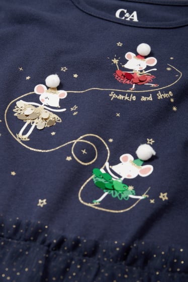 Kinder Mädchen - Weihnachts-Kleid - dunkelblau