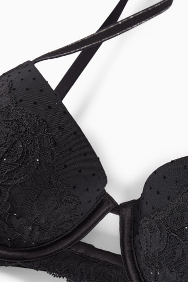 Donna - Reggiseno con ferretti - DEMI - imbottito - nero