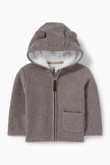 Baby Boys - Baby thermal jacket with hood - light brown