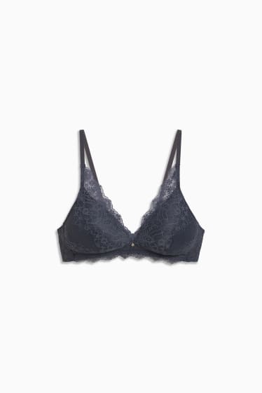 Donna - Reggiseno senza ferretti - imbottito - grigio scuro