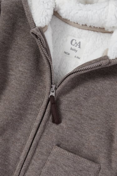 Baby Boys - Baby thermal jacket with hood - light brown
