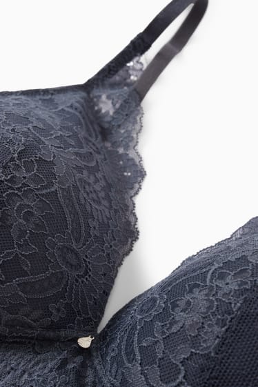 Donna - Reggiseno senza ferretti - imbottito - grigio scuro