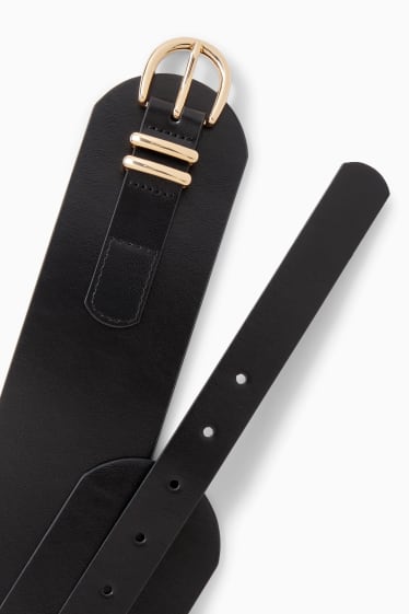 Donna - Cintura - similpelle - nero