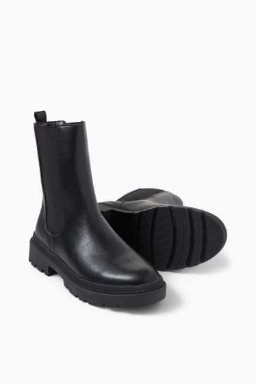 Damen - Boots - Lederimitat - schwarz