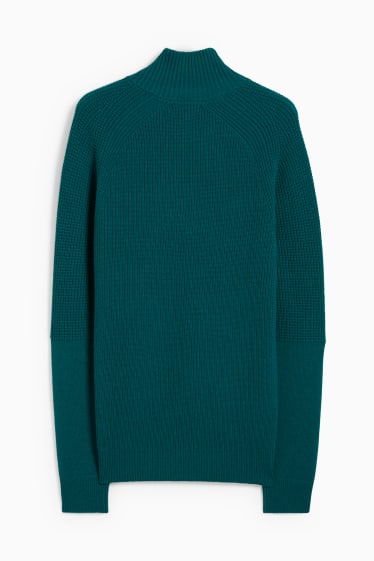 Hommes - Pull avec teneur en cachemire - laine mélangée - vert