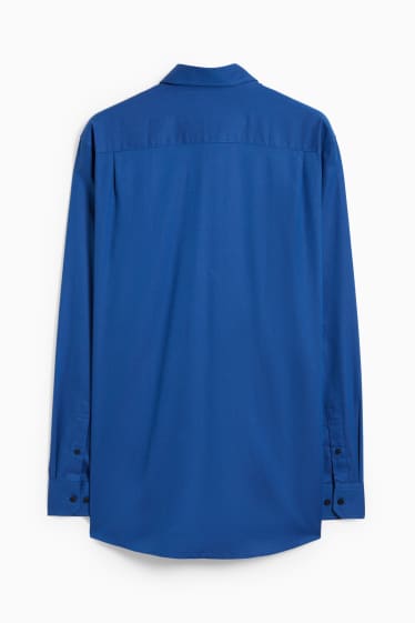 Pánské - Oxfordská košile - regular fit - kent - snadné žehlení - modrá