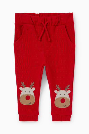 Bébés garçons - Rodolphe - pantalon de jogging de Noël pour bébé - rouge