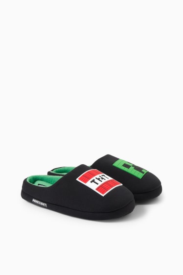 Kinderen: jongens - Minecraft - pantoffels - zwart