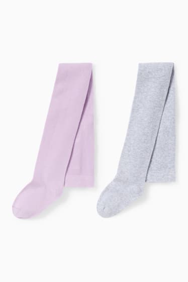 Enfants filles - Lot de 2 paires - collants - violet clair