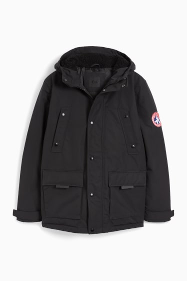 Herren - Parka mit Kapuze - schwarz