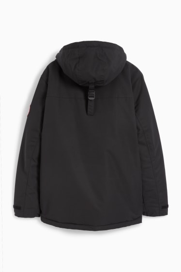 Herren - Parka mit Kapuze - schwarz