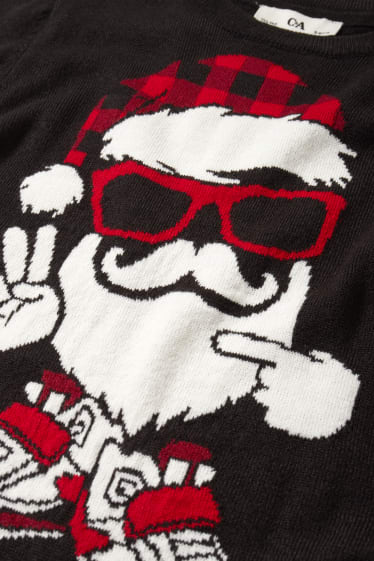 Kinderen: jongens - Trui voor de kerst - Kerstman - zwart