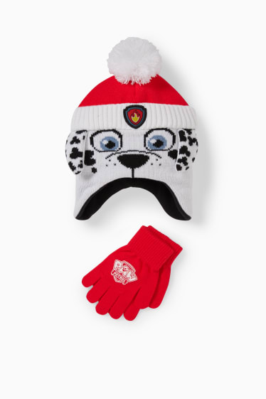 Kinder Jungen - PAW Patrol - Set - Mütze und Handschuhe - 2 teilig - rot
