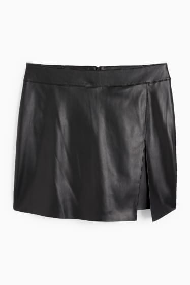 Tieners & jongvolwassenen - CLOCKHOUSE - skort - imitatieleer - zwart