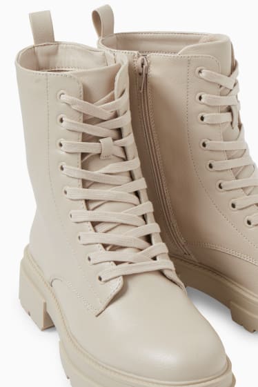 Women - Boots - faux leather - beige