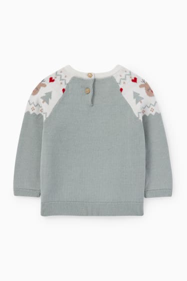 Bébés filles - Pull de Noël pour bébé - Rudolf - vert menthe