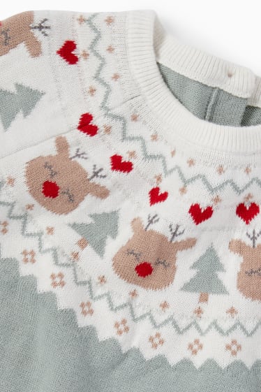 Bébés filles - Pull de Noël pour bébé - Rudolf - vert menthe