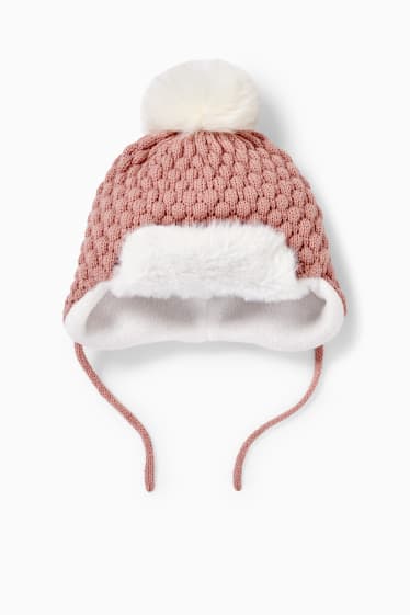 Nadó nena - Casquet de punt per a nadó - rosa