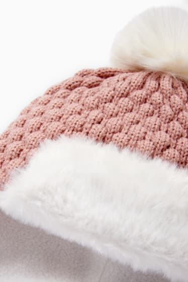 Nadó nena - Casquet de punt per a nadó - rosa