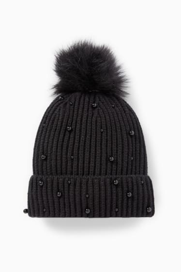 Children - Knitted hat - black