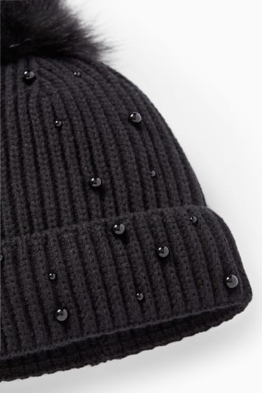 Children - Knitted hat - black