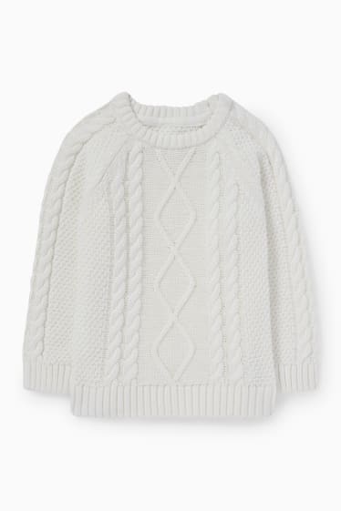 Baby Buben - Baby-Pullover - Zopfmuster - cremeweiß