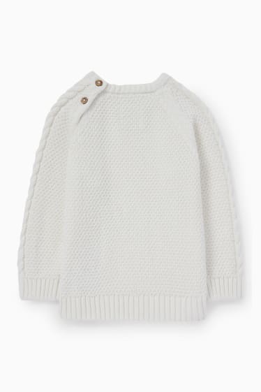 Baby Buben - Baby-Pullover - Zopfmuster - cremeweiß
