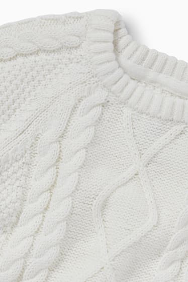 Baby Buben - Baby-Pullover - Zopfmuster - cremeweiß