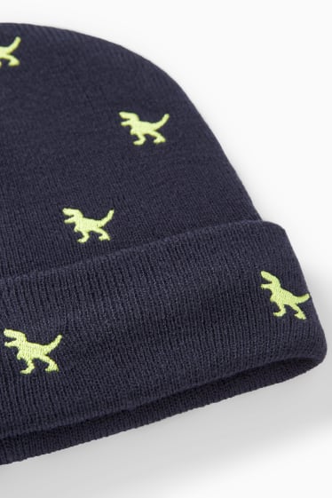 Enfants garçons - Dinosaure - bonnet - bleu foncé