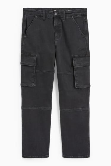 Hommes - Jean cargo - regular fit - jean gris foncé