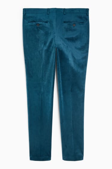 Heren - Fluwelen broek - slim fit - donkerturquoise