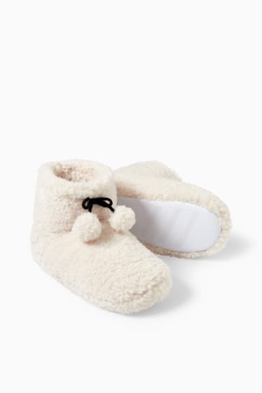 Donna - Pantofole effetto peluche - Topolino - beige