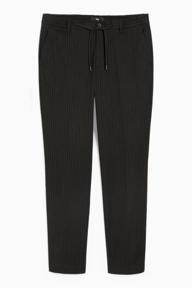 Men - Trousers - slim fit - pinstripe - black