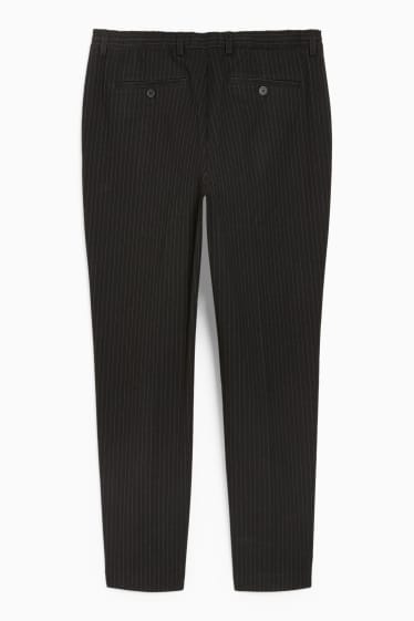 Hommes - Pantalon - slim fit - rayures fines - noir