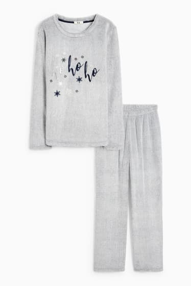Women - Christmas winter pyjamas - HoHoHo - gray