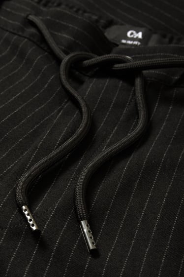 Men - Trousers - slim fit - pinstripe - black