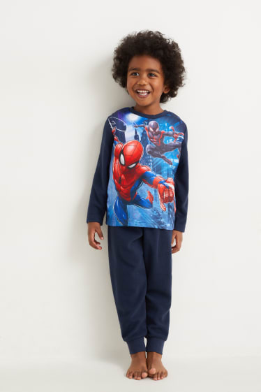 Kinderen - Spider-Man - fleece pyjama - 2-delig - donkerblauw