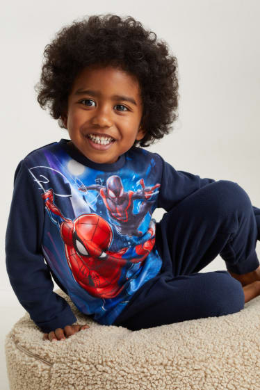 Kinder Jungen - Spider-Man - Fleece-Pyjama - 2 teilig - dunkelblau