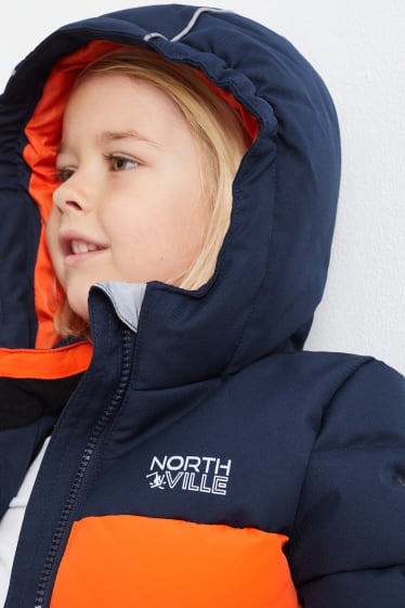 Enfants garçons - Veste de ski à capuche - bleu foncé