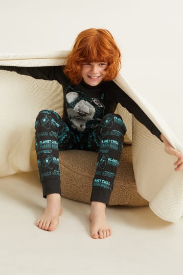 Kinder - Pyjama - 2 teilig - dunkelgrau