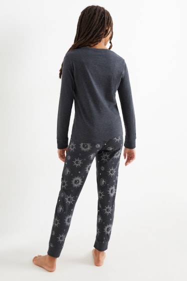 Kinderen: meisjes - Set van 2 - pyjama - 4-delig - grijs