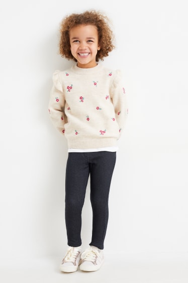 Kinderen: meisjes - Set van 2 - thermolegging - donkerblauw